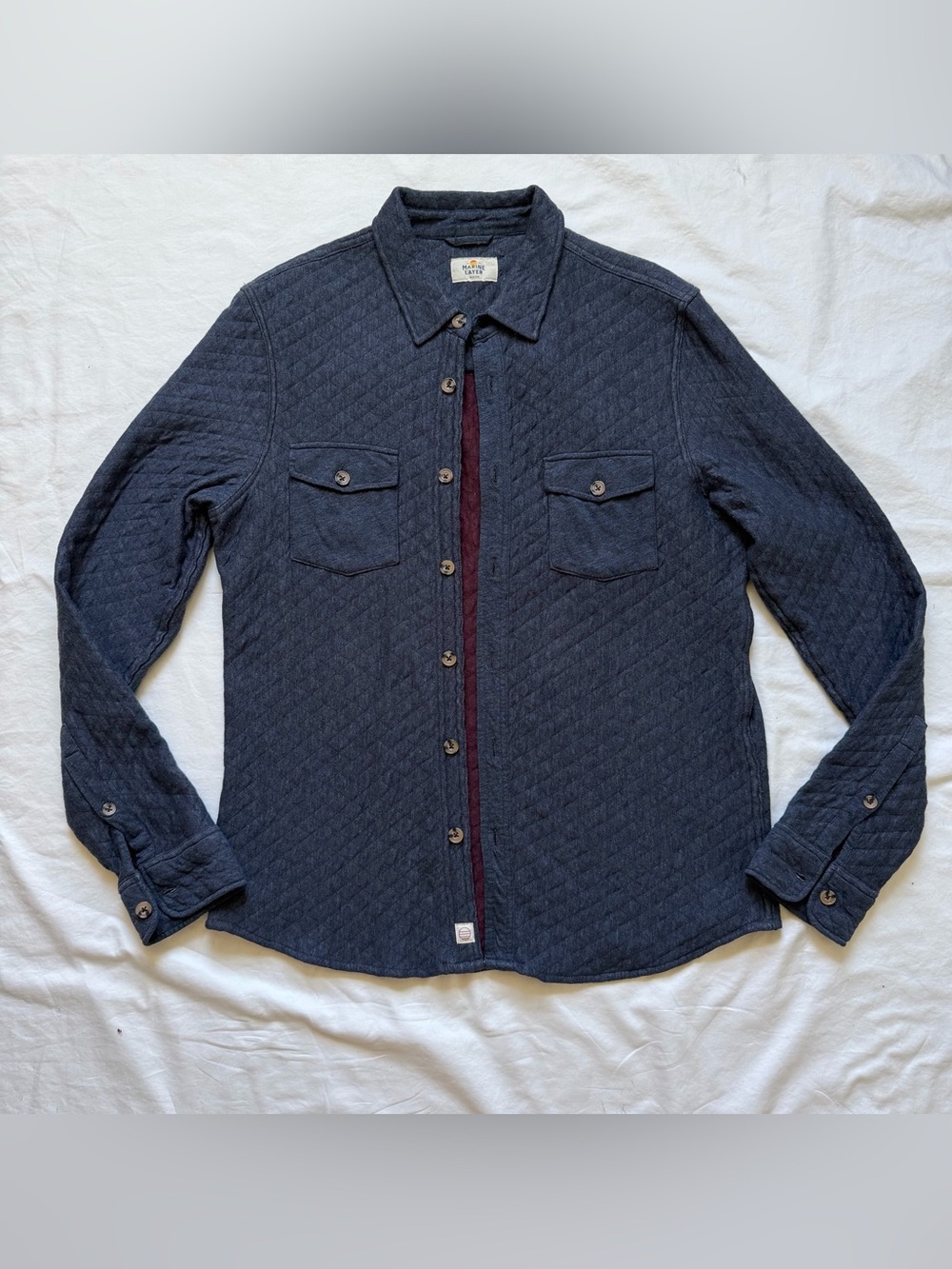 Marine Layer Men’s Quilted Overshirt Shirt Jacket Navy